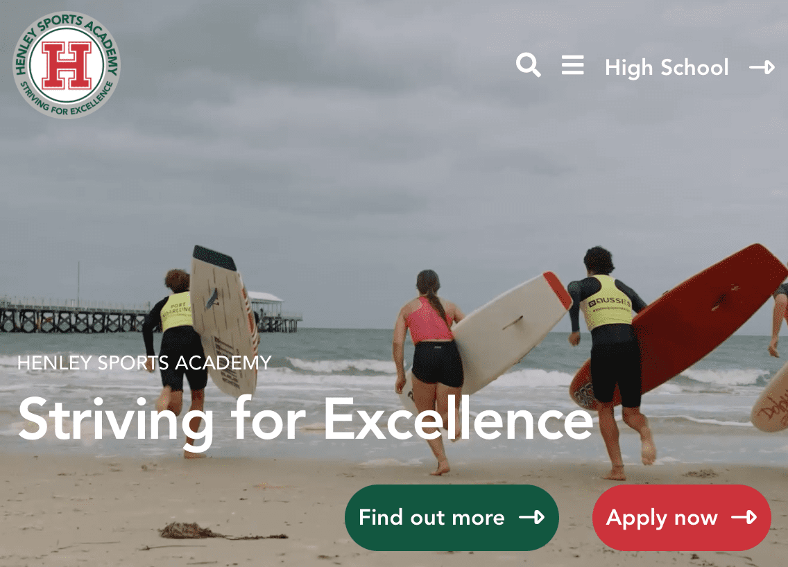 Henley High School Sports Academy subsite